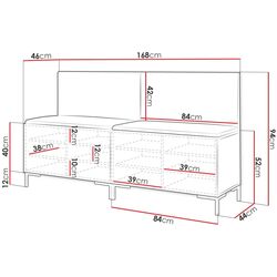 Тумба-банкетка для обуви Mirjan24 Frunofta VI/Zilion (Black/Mint) Thumb
