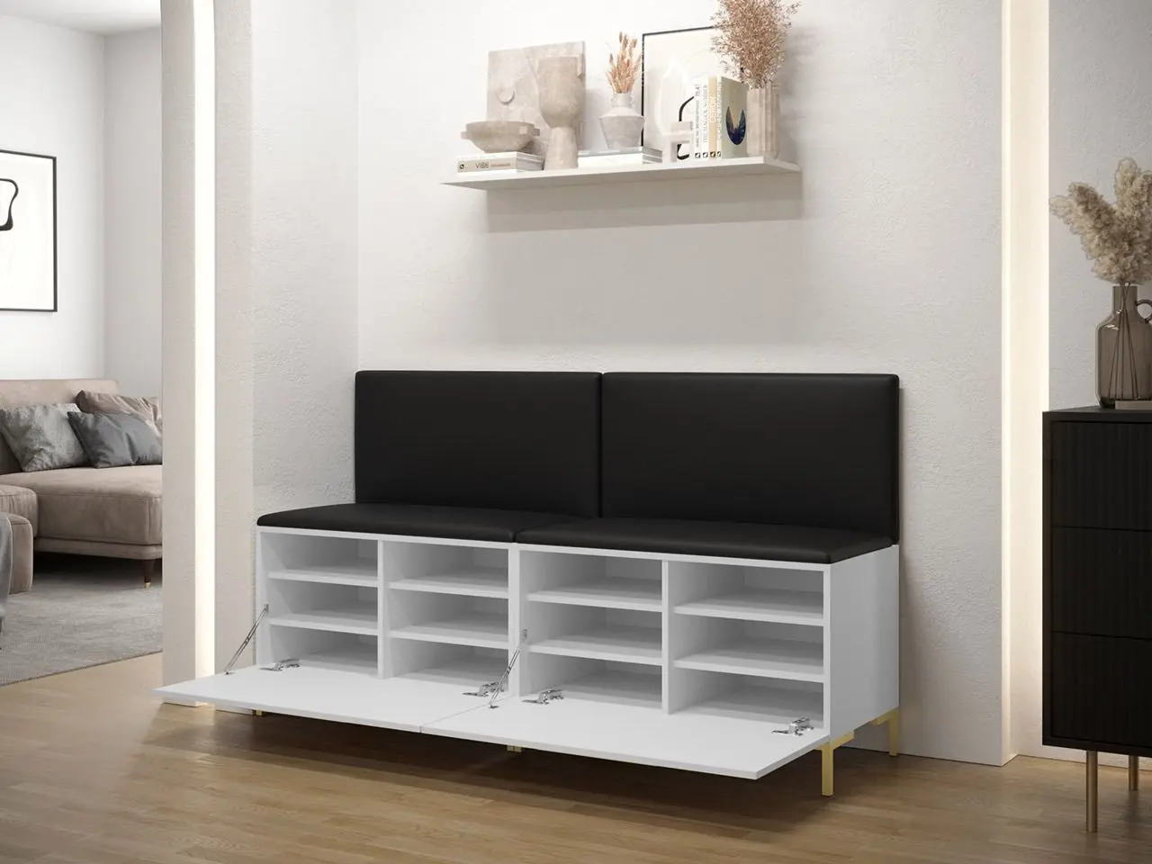 Тумба-банкетка для обуви  Mirjan24 Frunofta/Zilion VI (White/Gray) - 3