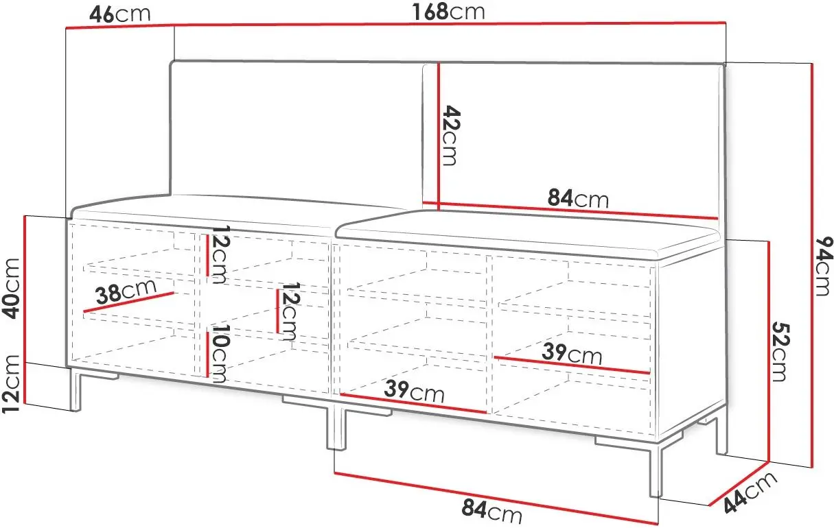 Тумба-банкетка для обуви  Mirjan24 Frunofta/Zilion VI (White/Gray) - 4