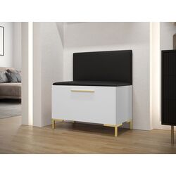 Tumba-bancheta pentru incaltaminte Mirjan24 Frunofta/Zilion VII Soft 011 (White/Black) Thumb