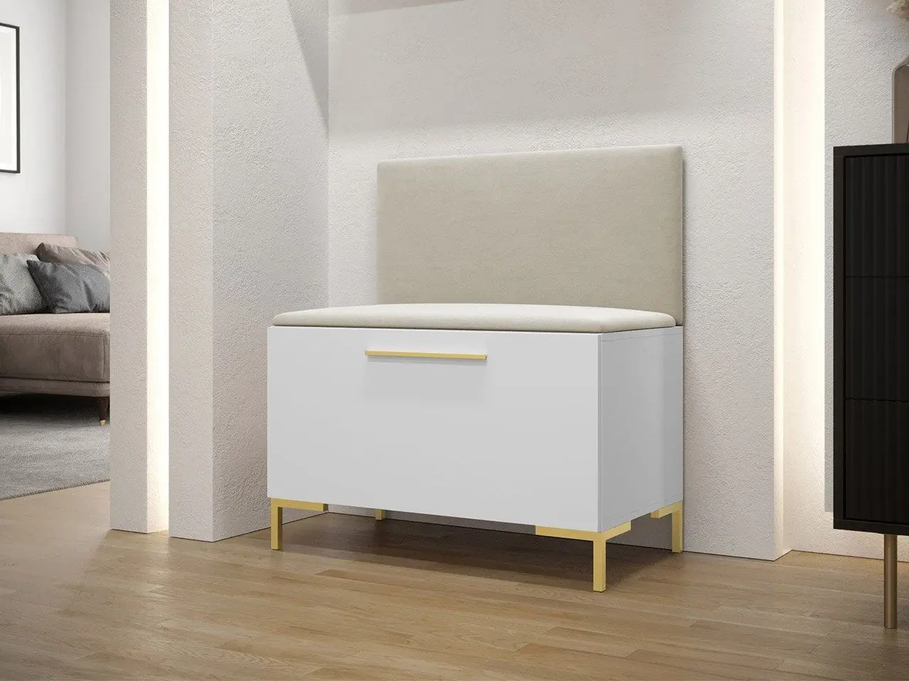 Тумба-банкетка для обуви Mirjan24 Frunofta/Zilion VII (White/Beige) - 2