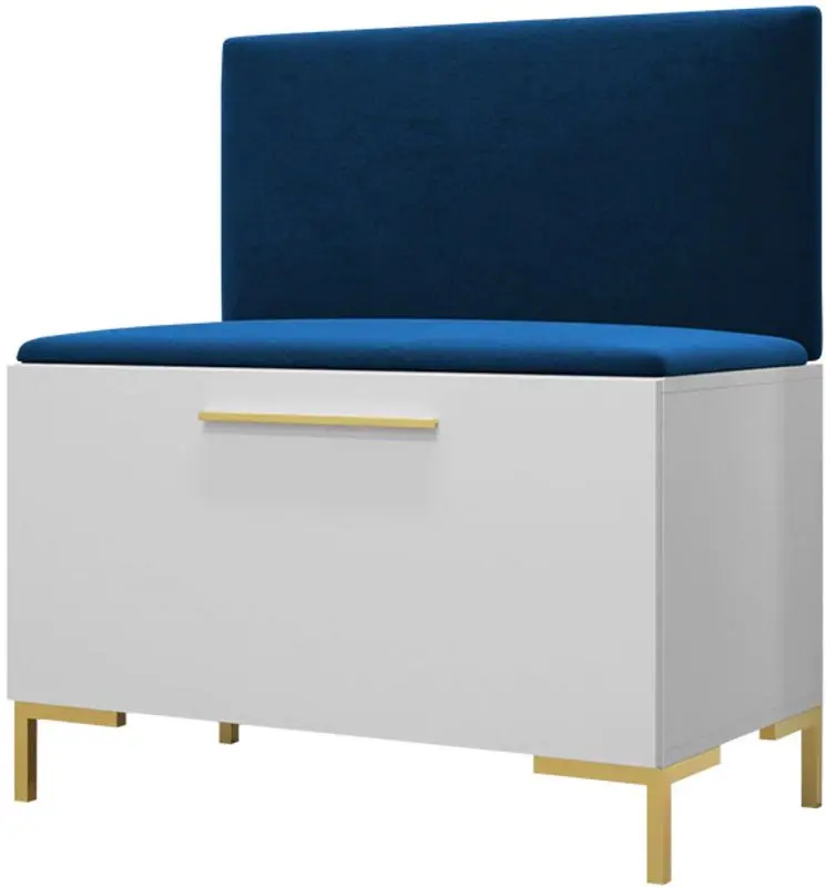 Тумба-банкетка для обуви Mirjan24 Frunofta/Zilion VII (White/Blue)
