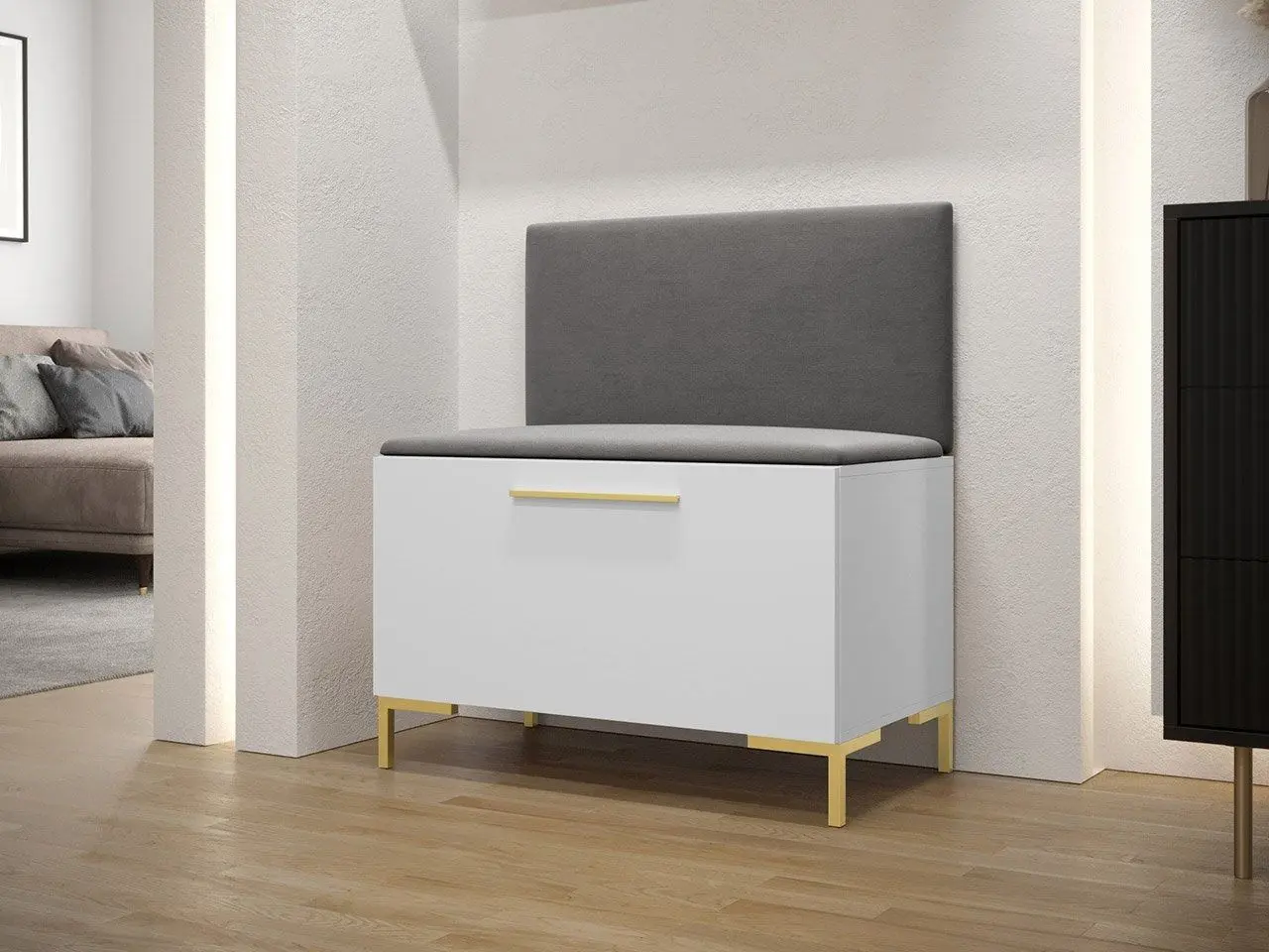 Tumba-bancheta pentru incaltaminte Mirjan24 Frunofta/Zilion VII (White/Gray) - 2