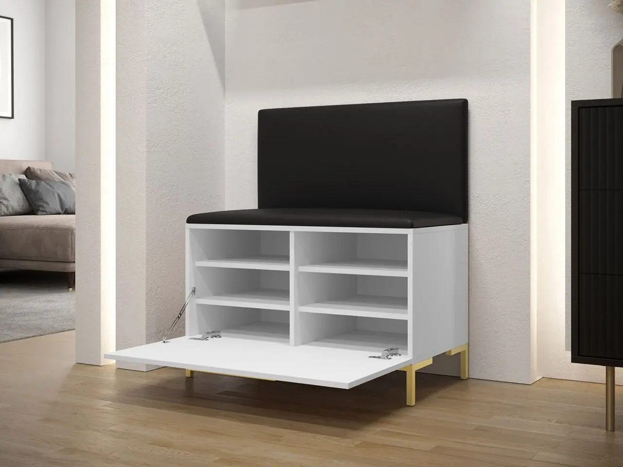 Tumba-bancheta pentru incaltaminte Mirjan24 Frunofta/Zilion VII (White/Gray) - 3