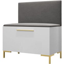 Tumba-bancheta pentru incaltaminte Mirjan24 Frunofta/Zilion VII (White/Gray)