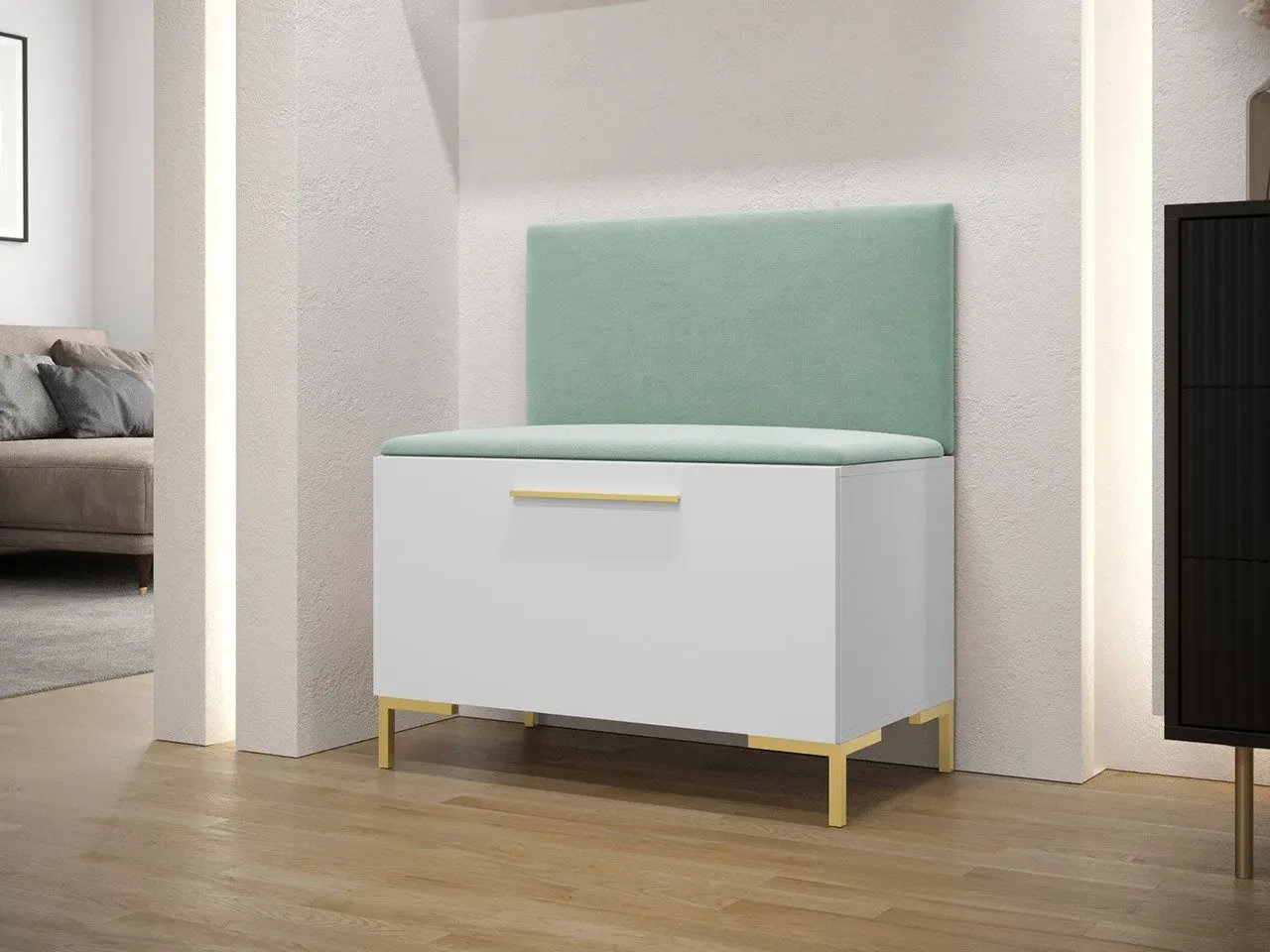 Tumba-bancheta pentru incaltaminte Mirjan24 Frunofta/Zilion VII (White/Mint) - 2