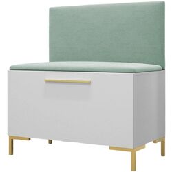 Tumba-bancheta pentru incaltaminte Mirjan24 Frunofta/Zilion VII (White/Mint)