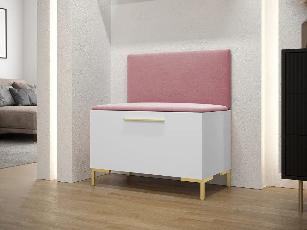 Tumba-bancheta pentru incaltaminte Mirjan24 Frunofta/Zilion VII (White/Pink) - 2