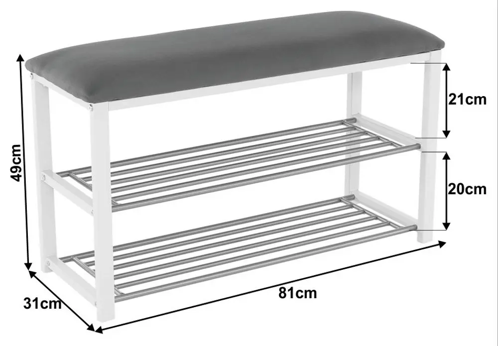 Банкетка для обуви Mobhaus Langella New (Gray/White) - 2