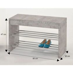 Банкетка для обуви Mobhaus Lusia (Concrete/Chrome) Thumb