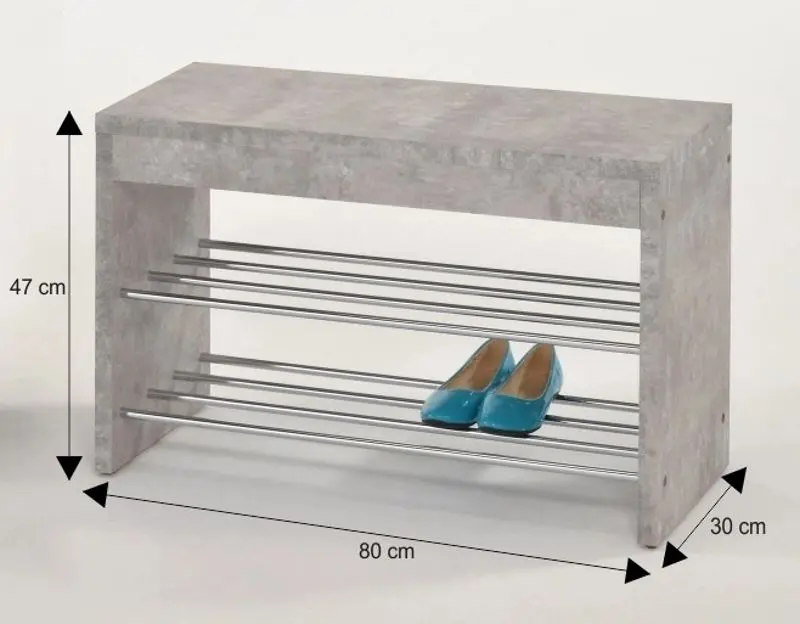 Банкетка для обуви Mobhaus Lusia (Concrete/Chrome) - 2