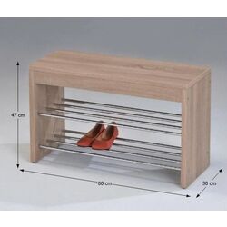 Bancheta pentru incaltaminte Lusia (Sonoma Oak/Chrome) Thumb