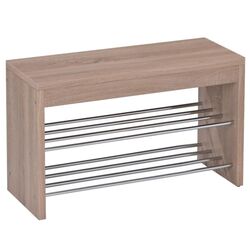 Bancheta pentru incaltaminte Lusia (Sonoma Oak/Chrome)