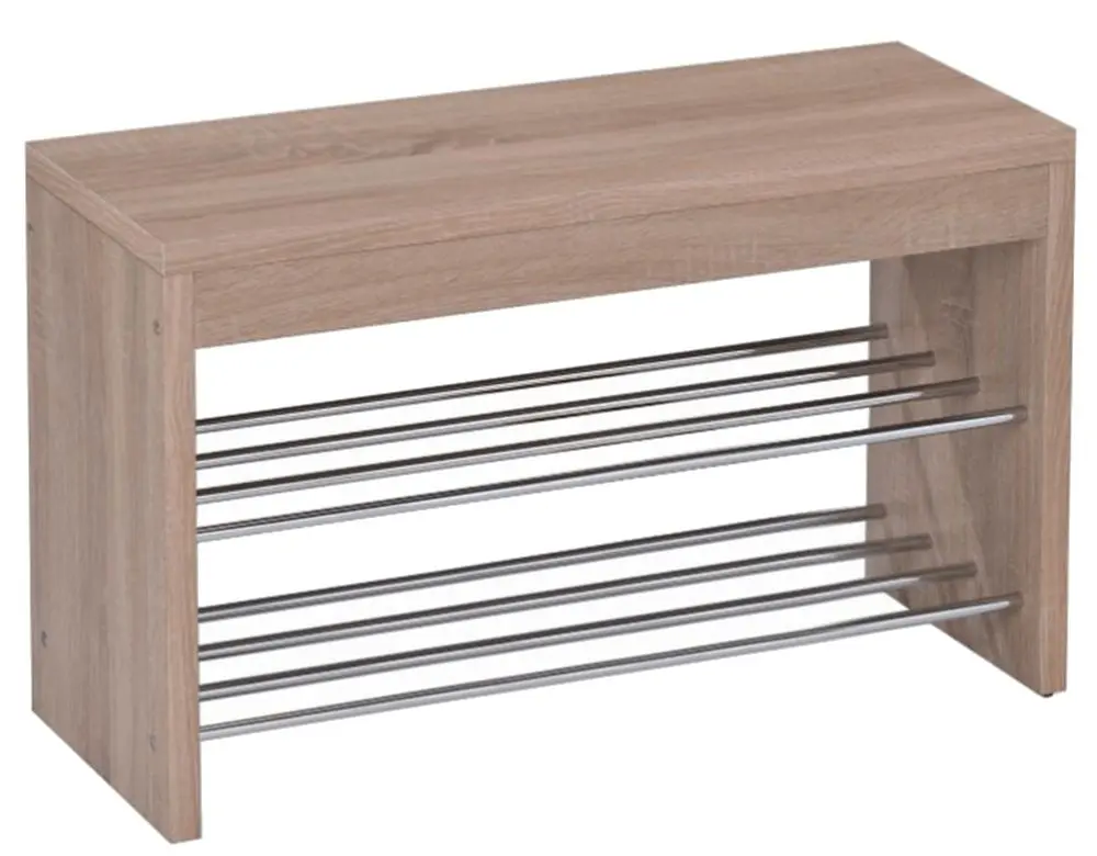 Bancheta pentru incaltaminte Lusia (Sonoma Oak/Chrome)