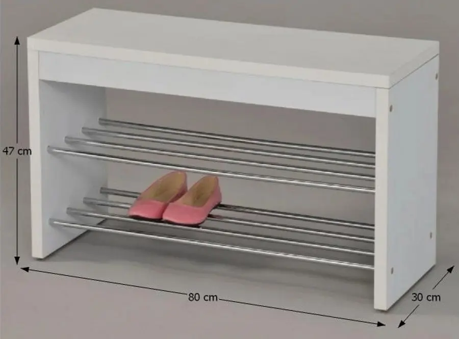 Банкетка для обуви Mobhaus Lusia (White/Chrome) - 2