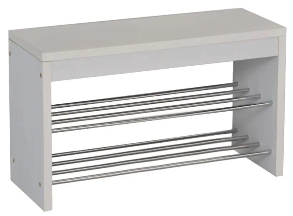 Банкетка для обуви Mobhaus Lusia (White/Chrome)