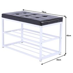 Bancheta pentru incaltaminte Lyros (Black/White) Thumb