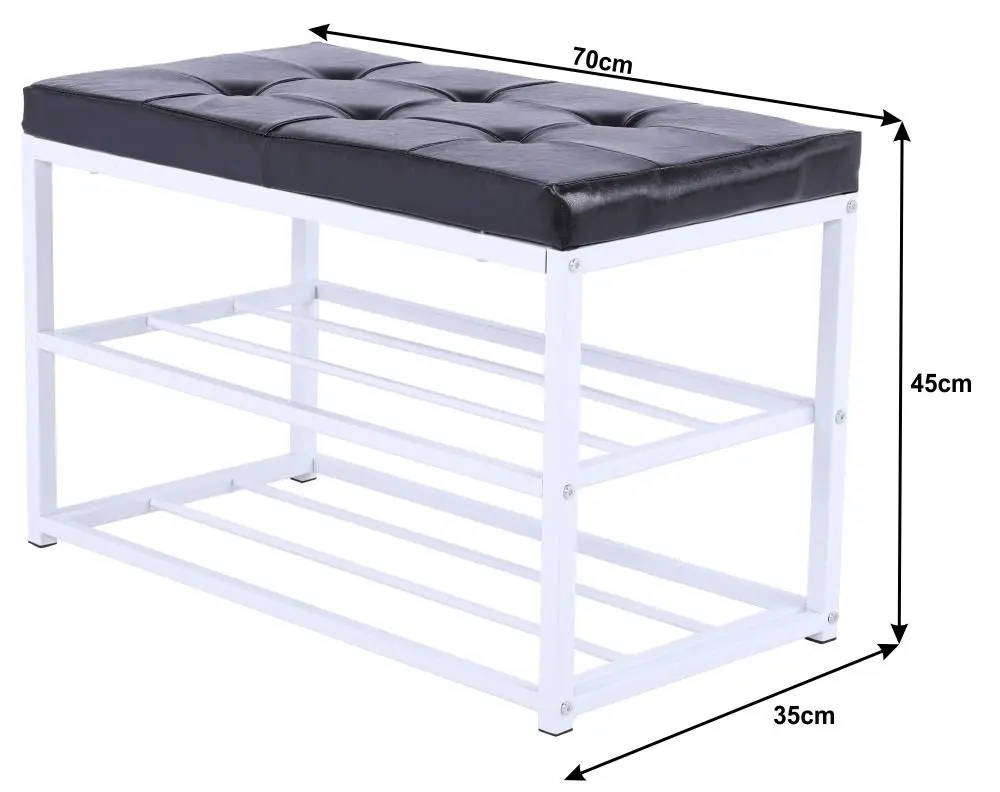 Bancheta pentru incaltaminte Lyros (Black/White)