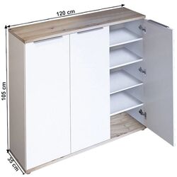 Comoda pentru incaltaminte Mobhaus Modini Typ 2 (White/Artisan Oak) Thumb