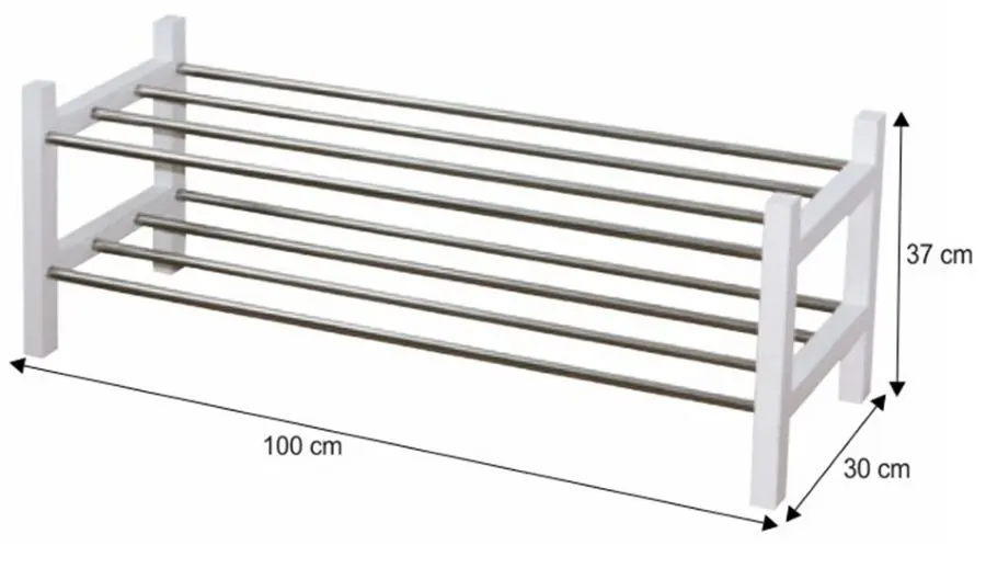 Стеллаж для обуви Mobhaus Breso (White/Silver)