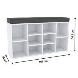 Etajera pentru incaltaminte Mobhaus Faddy Typ M 1779 (White) Thumb