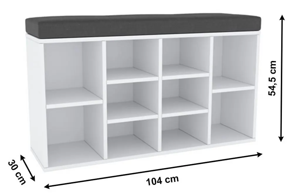 Etajera pentru incaltaminte Mobhaus Faddy Typ M 1779 (White)