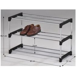 Etajera pentru incaltaminte Mobhaus Montego (Chrome/Black) Thumb