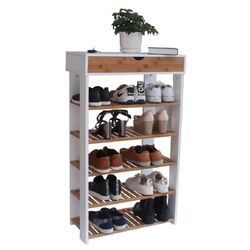 Etajera pentru incaltaminte Mobhaus Nuget Typ 2 (White/Natural)