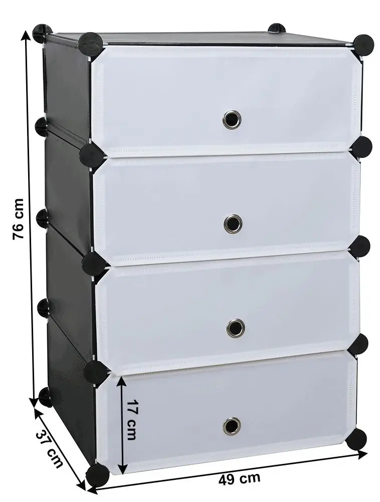 Etajera-organizator pentru incaltaminte Mobhaus Poret (Black/White)