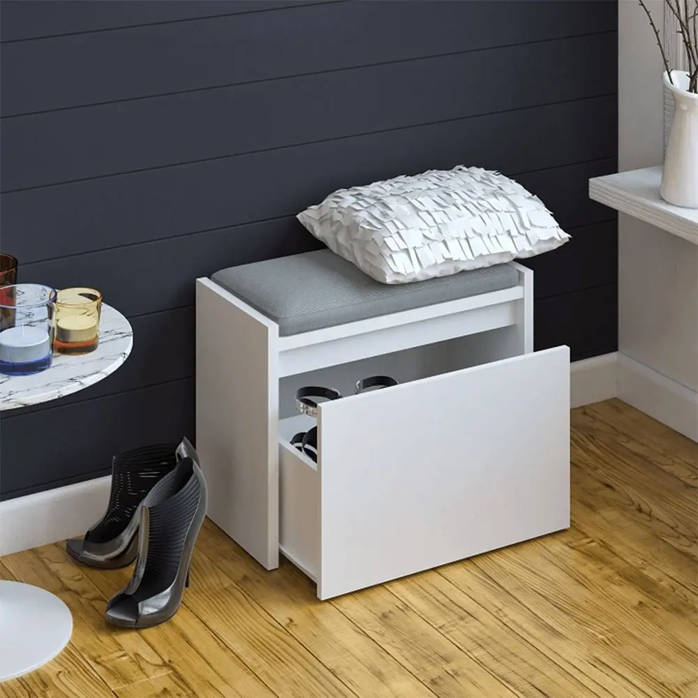 Tumba-bancheta pentru incaltaminte Mobhaus Bergi (White) - 3
