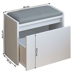 Tumba-bancheta pentru incaltaminte Mobhaus Bergi (White) Thumb