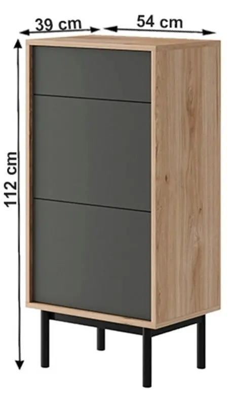 Тумба для обуви Mobhaus Bergen BGD54 (Jackson Hickory Oak/Graphite) - 3
