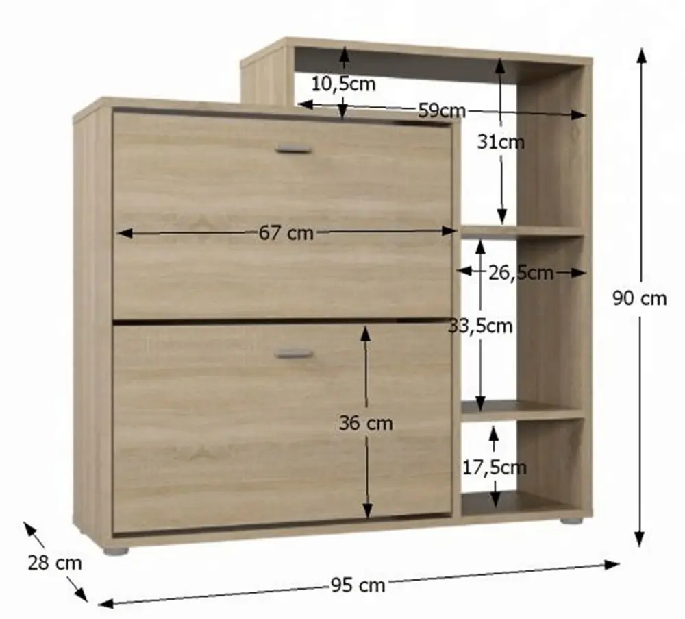 Tumba pentru incaltaminte Mobhaus Izabela (Sonoma Oak)