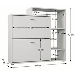 Tumba pentru incaltaminte Mobhaus Izabela (White) Thumb