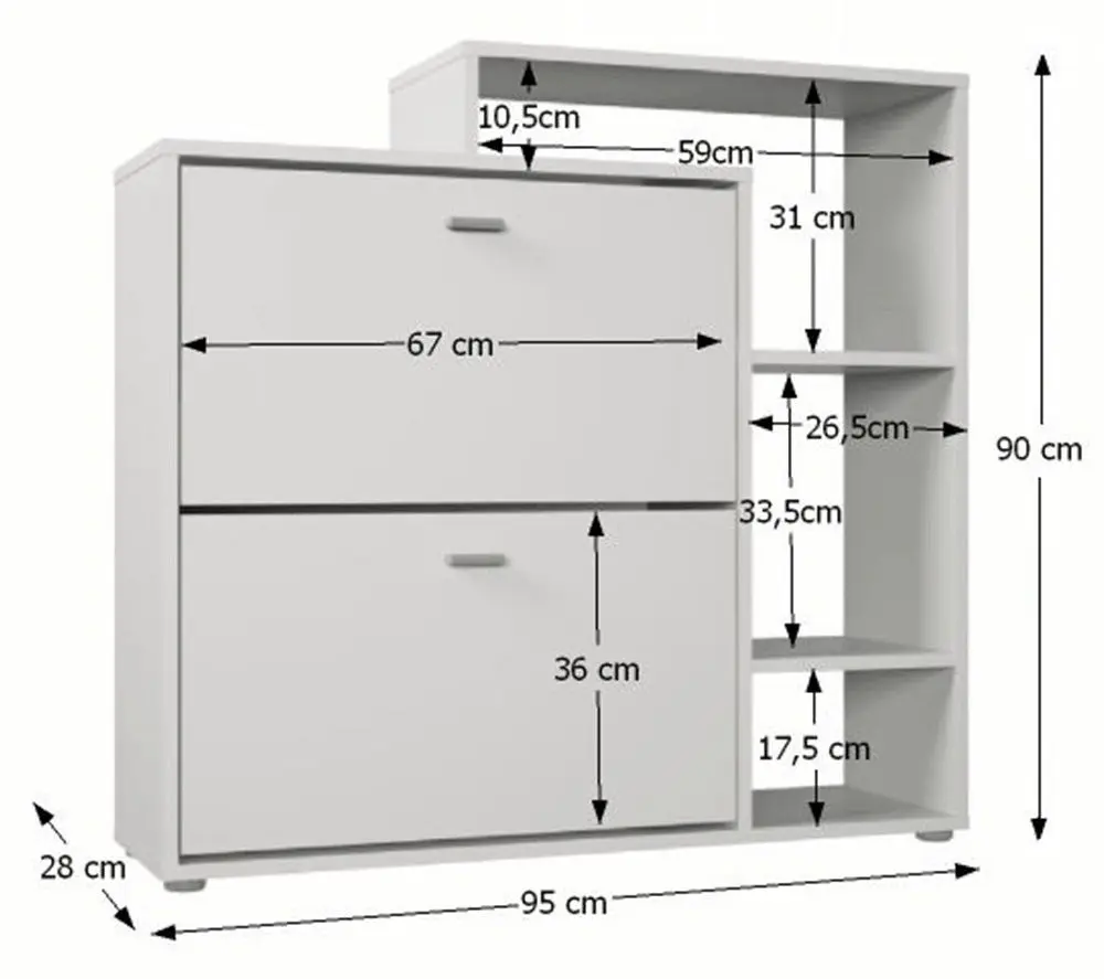 Tumba pentru incaltaminte Mobhaus Izabela (White) - 3