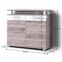 Tumba pentru incaltaminte Mobhaus Rachel Typ 4 (Canyon Oak/White Extra Gloss) Thumb