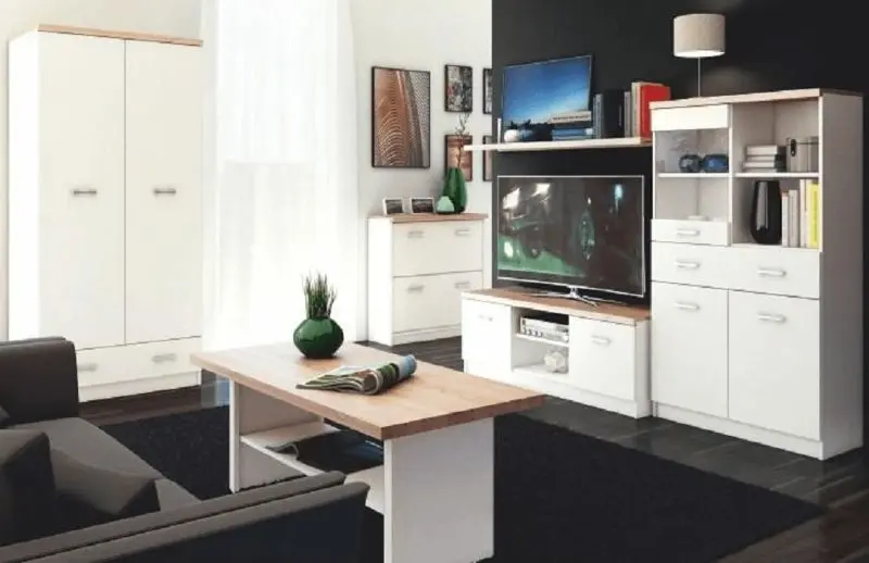 Тумба для обуви Tempo Kondela Topty 2K (White/Sonoma Oak)