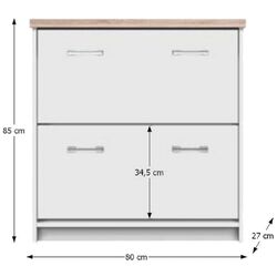 Тумба для обуви Tempo Kondela Topty 2K (White/Sonoma Oak) Thumb