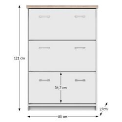 Tumba pentru incaltaminte Tempo Kondela Topty 3K (White/Sonoma Oak) Thumb
