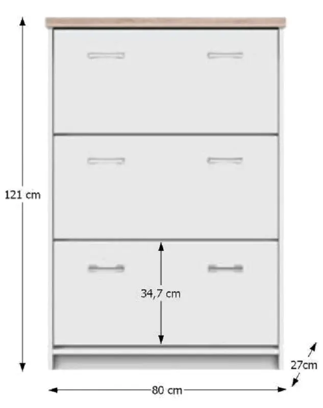 Tumba pentru incaltaminte Tempo Kondela Topty 3K (White/Sonoma Oak)