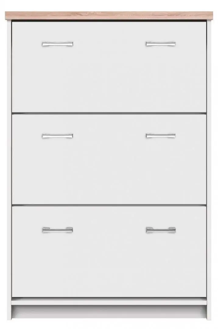 Tumba pentru incaltaminte Tempo Kondela Topty 3K (White/Sonoma Oak)