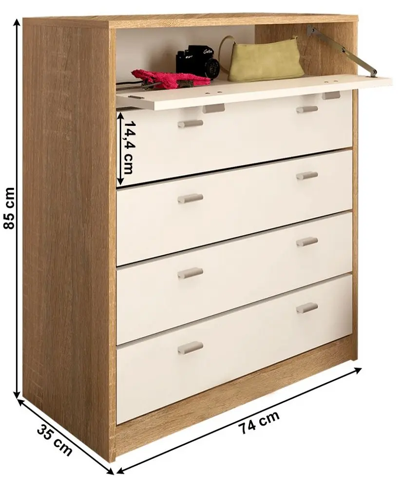 Tumba pentru incaltaminte Mobhaus Vivat New Typ 4 (White/Sonoma Oak)