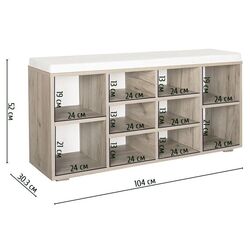 Тумба для обуви Mobi Лайт 08.56 (Дуб Серый Крафт/Белый) Thumb