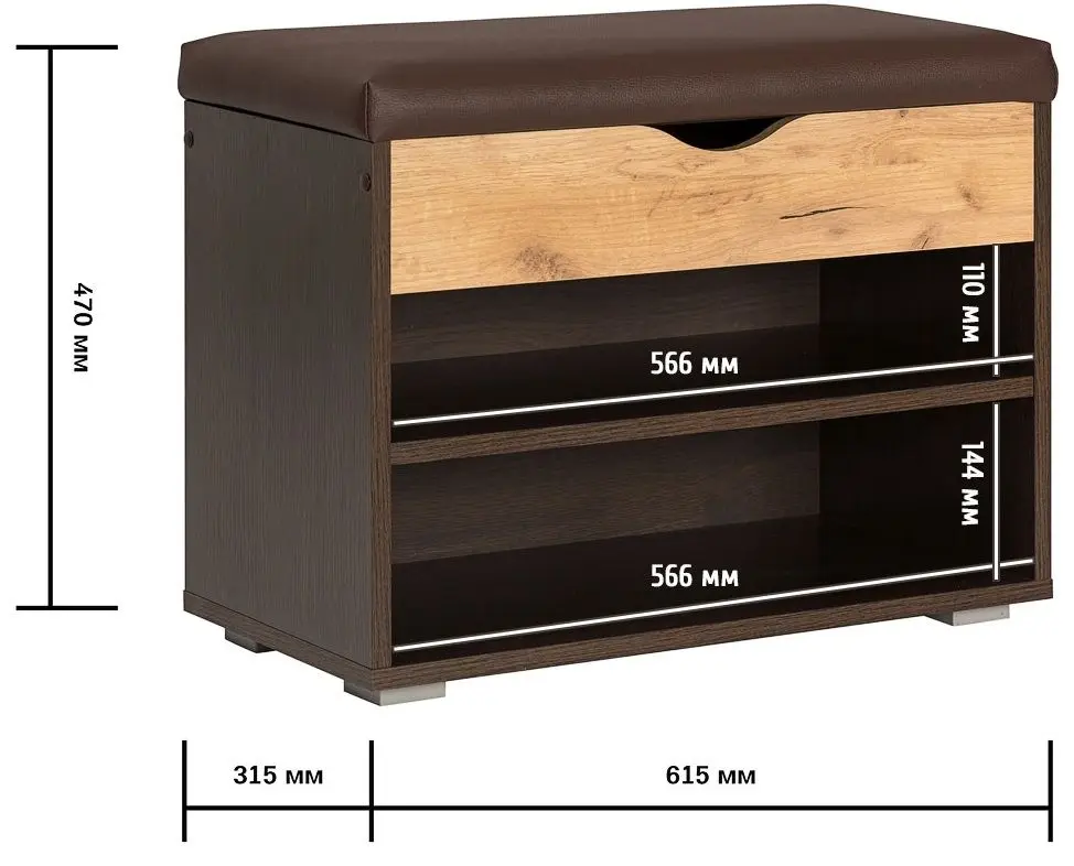 Tumba pentru incaltaminte Mobi Layt 08.57 (Wenge/Craft Oak Golden) - 5