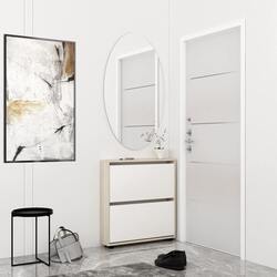 Tumba pentru incaltaminte Mobildor Leo 50x27x86cm (Sonoma/White) Thumb