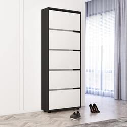 Тумба для обуви Mobildor Leo 60x27x203cm (Anthracite/White)