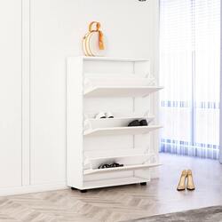 Tumba pentru incaltaminte Mobildor Leo 70x27x125cm (White) Thumb