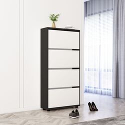 Tumba pentru incaltaminte Mobildor Leo 70x27x164cm (Anthracite/White)