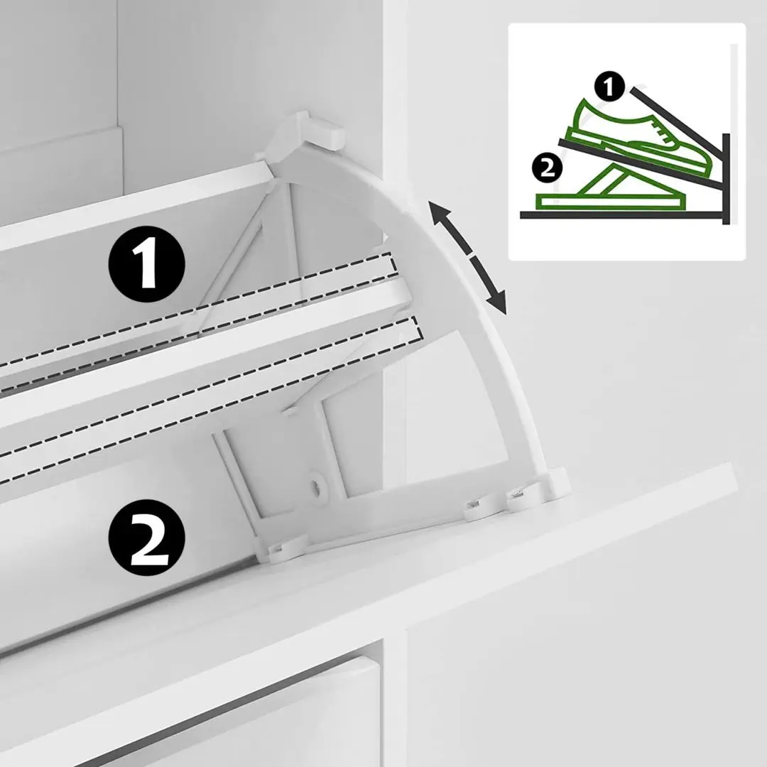 Tumba pentru incaltaminte Mobildor Leo 80x27x125cm (White)