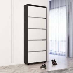 Tumba pentru incaltaminte Mobildor Leo 90x27x203cm (Anthracite/White)